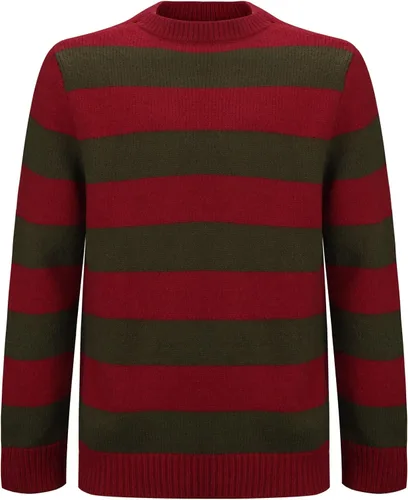 Vista 2 de Suéter Freddy de manga larga a rayas para hombre, diseño de pesadilla en el olmo, disfraz de Halloween