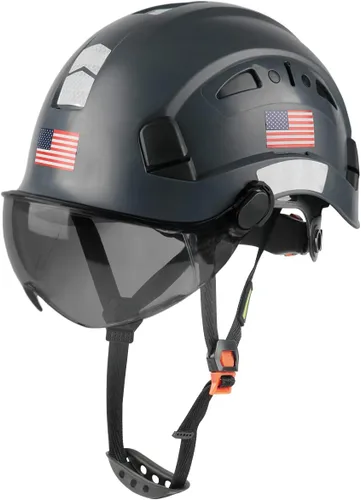Vista 9 de GREEN DEVIL Casco de Seguridad Casco Duro con Visera Correa de Barbilla Ajustable Ligero Ventilado ABS Casco de Trabajo para Hombres y Mujeres