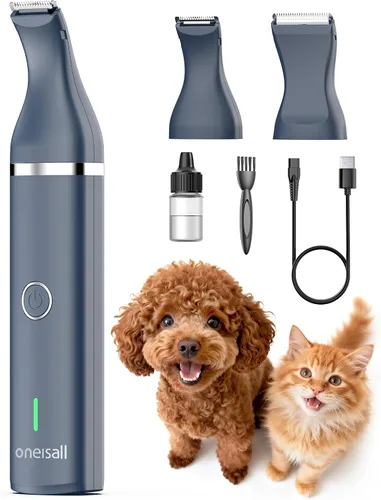 Vista 10 de Oneisall - Recortadora de pelo de perro con cuchillas dobles, recortadora de pelo para mascotas pequeñas sin cable, bajo nivel de ruido para Negro