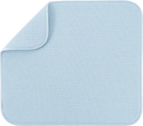 Vista 40 de S&T INC. Tapete de microfibra para secado de platos, reversible y absorbente para cocina, de 16 x 18 pulgadas, color negro