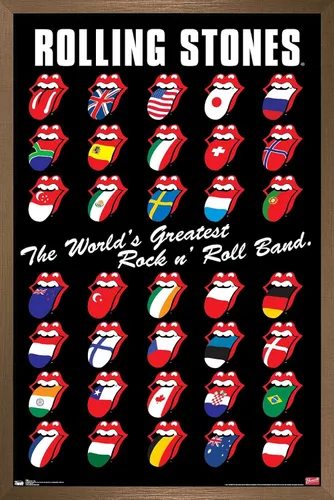 Vista 13 de Trends International Rolling Stones - Póster de pared de cuadrícula, 14.725 x 22.375 pulgadas, versión enmarcada de madera de granero Versión