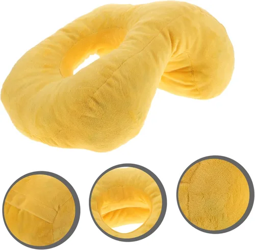 Vista 9 de ERINGOGO Almohada de masaje para la cirugía de cama Almohada para la espuma viscoelástica de la cara cómoda, Amarillo, Moderno