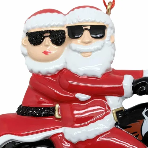 Vista 3 de Adorno Navideño Colgante Personalizado para Parejas Mr & Mrs Claus (Santa Genial y la Señorita Claus)