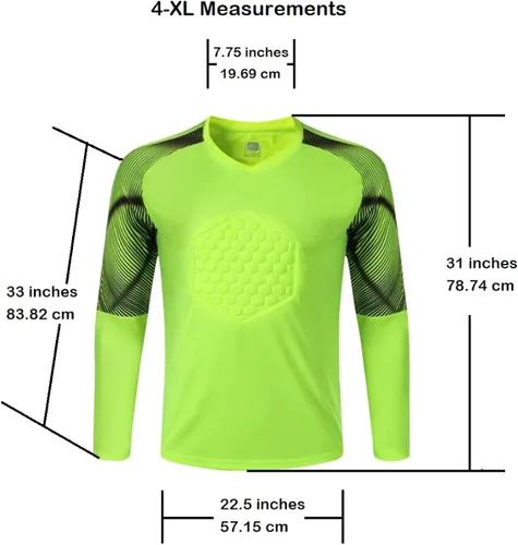 Vista 4 de Jared's Athletic Wear Camiseta acolchada para portero Fútbol, Fútbol, Fútbol Hombres, Niños, Unisex (4XL)