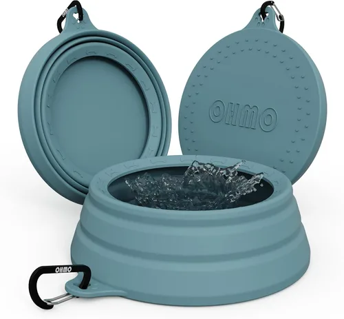 Vista 8 de OHMO Tazón de Agua para Perros Colapsable a Prueba de Derrames 24oz para Autos, Tazones Portátiles sin Salpicaduras para Viajes de Perros