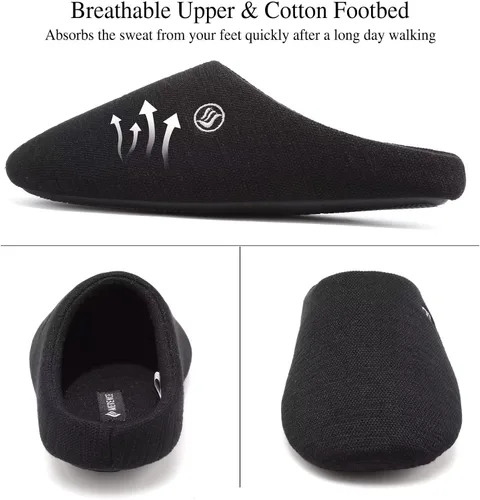 Vista 4 de CIOR Pantuflas unisex de espuma viscoelástica para hombre y mujer con mezcla de algodón con punta cerrada extraíbles de doble cara versión