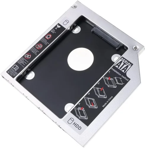 Vista 4 de Bahía óptica 2nd SATA HDD disco duro Caddy CD DVD-ROM para portátil portátil 0.374 in/ 0.500 in para elegir