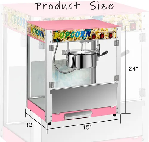 Vista 2 de Máquina comercial de palomitas de maíz, hervidor de 8 onzas, máquina de palomitas de maíz para encimera de 850 W para 48 tazas por lote, máquina