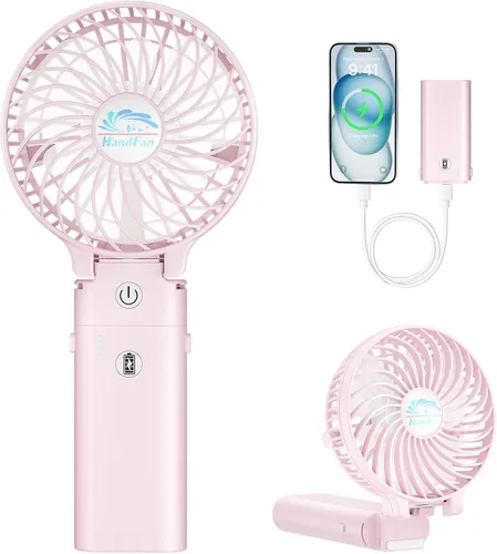 Vista 15 de HandFan Actualizado Ventilador de Mano Silencioso de 10,000 mAh - 4.5 Pulgadas Ventiladores de Mano Grandes Recargables, Ventilador Portátil