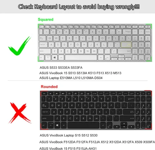 Vista 2 de ASUS Funda de teclado para VivoBook S15 S533 S533FA K3502, VivoBook 15 S513 S513IA K513 F513 X513 M513 M3502, portátil E510 L510KA-ES04, ZenBook Pro