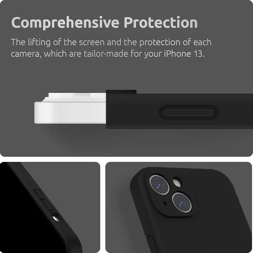 Vista 4 de SURPHY Funda compatible con iPhone 13 con protector de pantalla, (protección de cámara y forro de microfibra suave), funda de teléfono de silicona