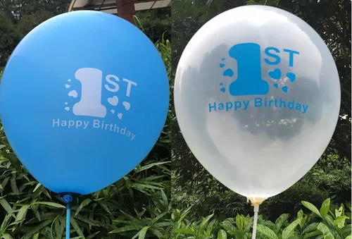 Vista 3 de Decoración de tutú azul para el primer cumpleaños de niño y un banderín para silla alta