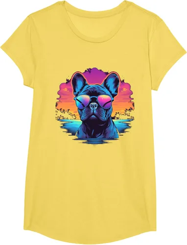 Vista 37 de Camiseta de perro Bulldog Francés para hombres y mujeres, Negro