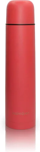 Vista 3 de Kalmateh Botella termo de acero inoxidable con aislamiento al vacío de doble pared moderna y elegante 1000ml, vertido preciso y retención de calor