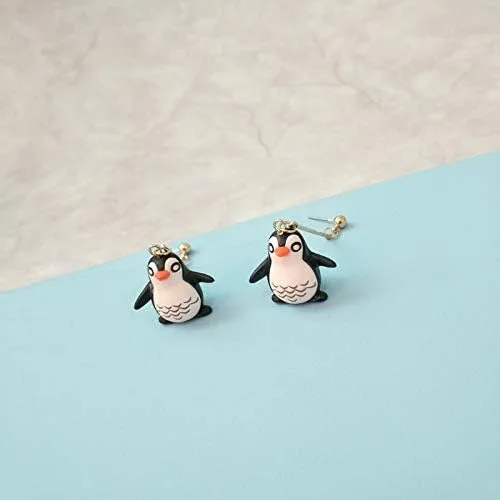 Vista 5 de Lindos pingüinos de leones marinos largos pendientes colgantes de resina animal marino marino para mujer joyería-pingüino, Metal Resina, No es una