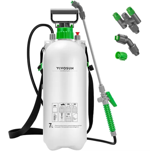 Vista 13 de VIVOSUN Pulverizador de bomba de 1 galón/4L, rociador de agua de jardín para plantas, malezas y cuidado del césped, con 3 boquillas, manguera de 50