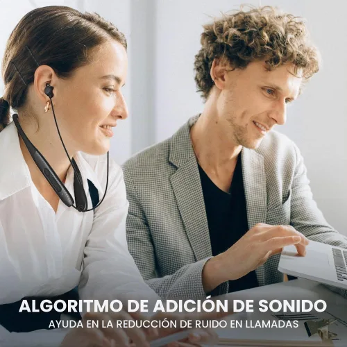 Vista 2 de Paquete doble de auriculares Bluetooth con banda para el cuello, tiempo de reproducción de 60 horas × 2 Carga rápida 3C Reducción de ruido