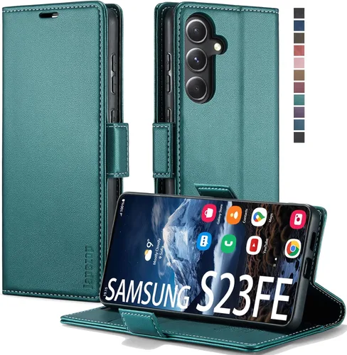 Vista 43 de japezop Compatible con Samsung Galaxy S23 5G - Funda tipo cartera con bloqueo RFID, tarjetero y función atril magnético, funda de piel con tapa