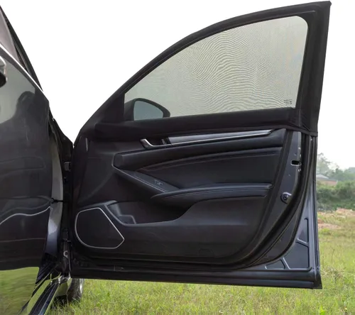 Vista 6 de Sombras para ventanas laterales traseras de auto para autos pequeños y medianos, juego de 2 protectores solares elásticos y transpirables con malla