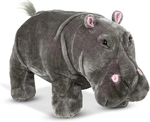 Vista 6 de Melissa & Doug Hipopótamo gigante - Animal de peluche realista (más de 2 pies de largo)