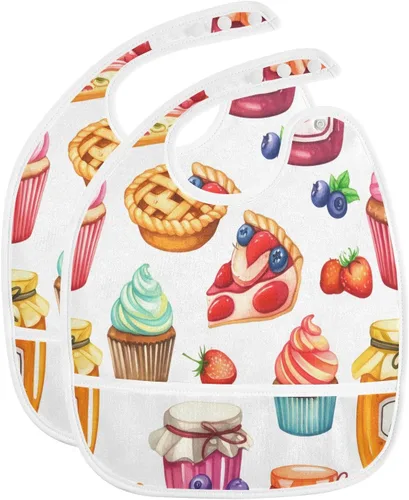 Vista 16 de MCHIVER Baberos de bebé para bebé niño y niña, delantal de alimentación impermeable, babero de algodón para comer alimentos, 2 paquetes