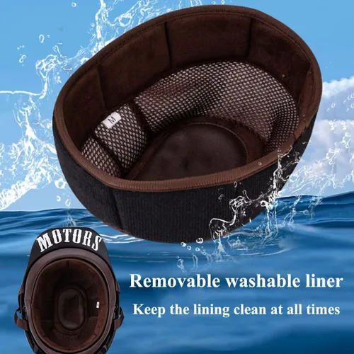 Vista 5 de Casco retro novedoso y genial, gorra de béisbol alemana vintage para motocicleta, casco abierto para adultos, mujeres y hombres, para bicicleta