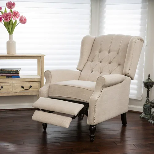 Vista 14 de Sillón reclinable, de la marca Elizabeth Tufted, Tela, Light Beige