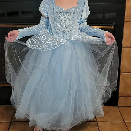 Vista 5 de YESNID Disfraz de princesa de Cenicienta para niñas, vestido de baile para fiesta de Halloween, cosplay, 2-13T