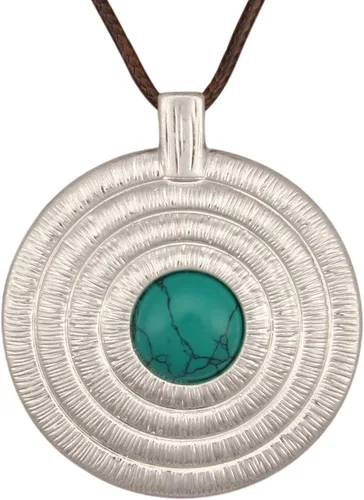 Vista 53 de Jeilwiy Collar de cuero para mujer, collar funky, gargantilla de cuerda con colgante, joyería de estilo bohemio
