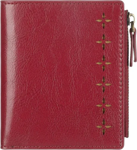 Vista 8 de Lavemi Carteras ultrafinas de cuero compacto para mujeres y niñas, con bloqueo RFID, tarjetero para tarjetas de crédito para mujeres 1-púrpura