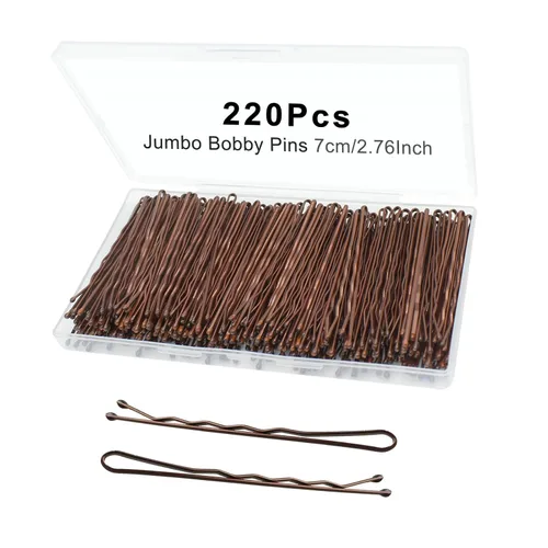 Vista 19 de Juego de 330 horquillas negras de 2.2 pulgadas, juego de horquillas con caja, horquillas para el cabello de alta calidad para niños, niñas