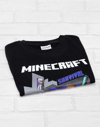 Vista 3 de Minecraft Camiseta de manga corta para niños Alex Steve Sword Black Game
