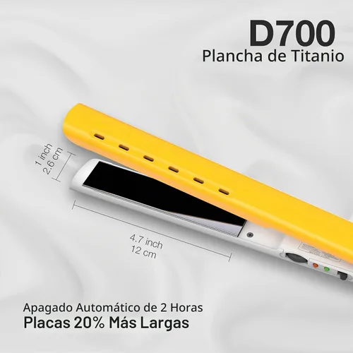 Vista 5 de GK HAIR D700 Titanium Styling Flat Iron Professional Fast Heat Straightener Amarillo (D700)