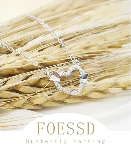Vista 3 de FOESSD Butterfly Necklace - Gold Silver Pearl Dainty Double Butterfly Chokers Necklaces Y Chain Jewelry Birthday Gifts for Women Girls