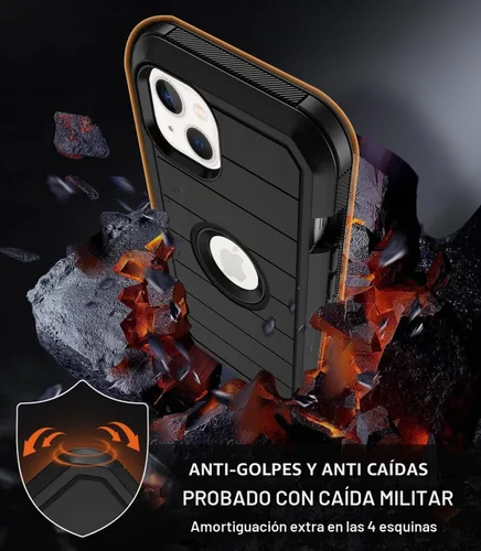 Vista 4 de KECAI Funda para iPhone 13 Mini con Protector de Pantalla Integrado, Funda con Clip para Cinturón, Resistente de Servicio Pesado a Prueba de Golpes