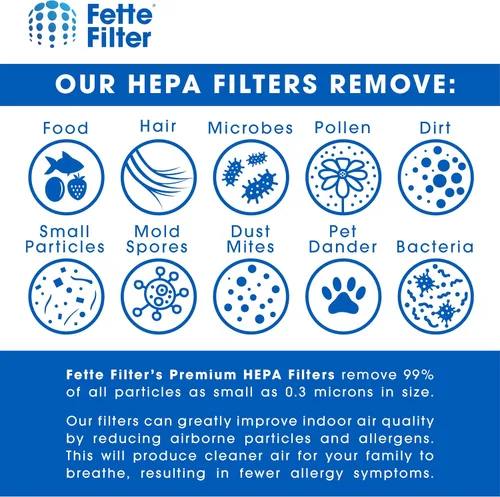 Vista 6 de Fette Filter - Filtro HEPA DC5151H compatible con los modelos de vacío en seco y húmedo DEWALT DC515 DCV517 DCV517B Parte # DC5151H incluye 2
