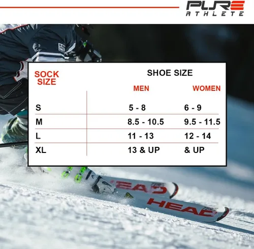 Vista 4 de Pure Athlete Calcetines de esquí fabricados en Estados Unidos, calcetines ligeros de lana de alpaca para el invierno para esquiar