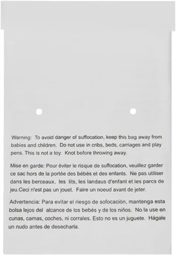 Vista 4 de 1 bolsa de polietileno transparente de advertencia de asfixia EcoSwift de 24 x 36 pulgadas, 1.5 mil