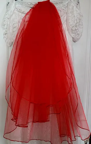 Vista 4 de Velos cortos de boda para mujer con peine de 3 niveles para Halloween, tul velo de novia
