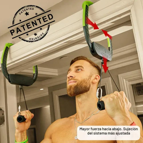 Vista 5 de Portable Pull Up Bar for Doorway, 2 Independent Handles, No-Screw Design