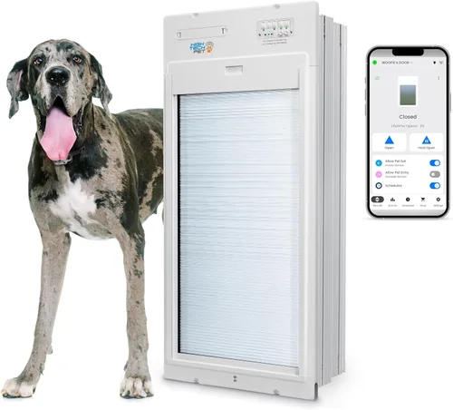 Vista 17 de Puerta enrollable automática Power Pet de la marca High Tech Pet - Panel motorizado enrollable para mascotas, control manual y de aplicación WiFi