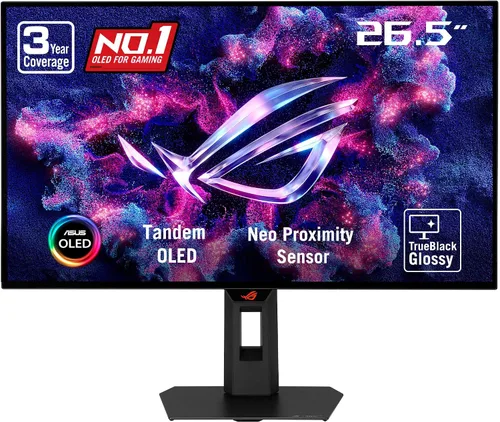 Vista 13 de ASUS ROG Swift OLED 27" 1440P Monitor para juegos (PG27AQDP) - WOLED, QHD, 480Hz, 0.03ms, compatible con G-SYNC, disipador de calor personalizado