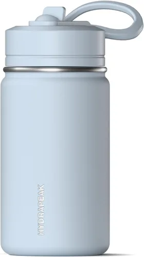 Vista 11 de Hydrapeak Mini botella de agua de 14 onzas con tapa con popote, botella de agua aislada de doble pared de acero inoxidable Botella de agua a Negro