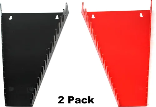 Vista 2 de JSP Manufacturing Organizador de llaves estándar para 16 herramientas, color rojo y negro, paquete de 2 unidades Bandeja de almacenamiento