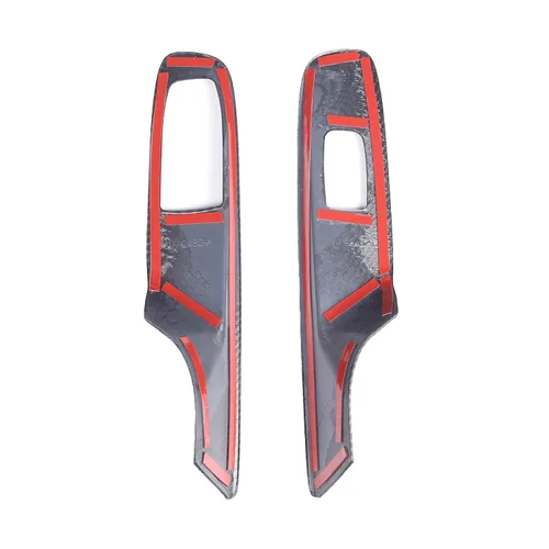 Vista 9 de Cubierta para interruptor de elevación de ventana compatible con Chevrolet Corvette C8 2020-2023, accesorios C8 (patrón de fibra de carbono)