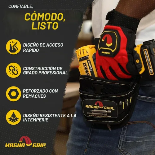 Vista 8 de MagnoGrip 002 – 580 funda magnética para taladro, para zurdos y diestros, color negro.