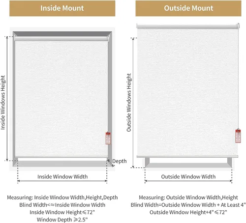 Vista 7 de ALLBRIGHT Persianas enrollables para ventanas, 100 % opacas, tela de protección UV, persianas con jacquard a rayas, persianas enrollables