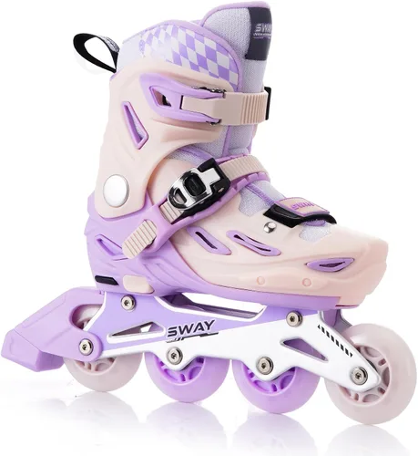 Vista 9 de SWAY Patines en línea ajustables en 4 tallas para niñas y niños, todas las ruedas se iluminan, patines en línea para exteriores para niños y jóvenes