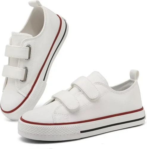 Vista 6 de Tenis de lona con correa ajustable para niños y niñas pequeños