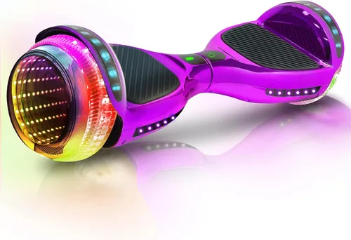 Vista 8 de Hoverboard de 16.5 cm para niños de 6 a 12 años, Hoverboard Bluetooth con ruedas estilo luz de túnel y almohadillas antideslizantes, certificado